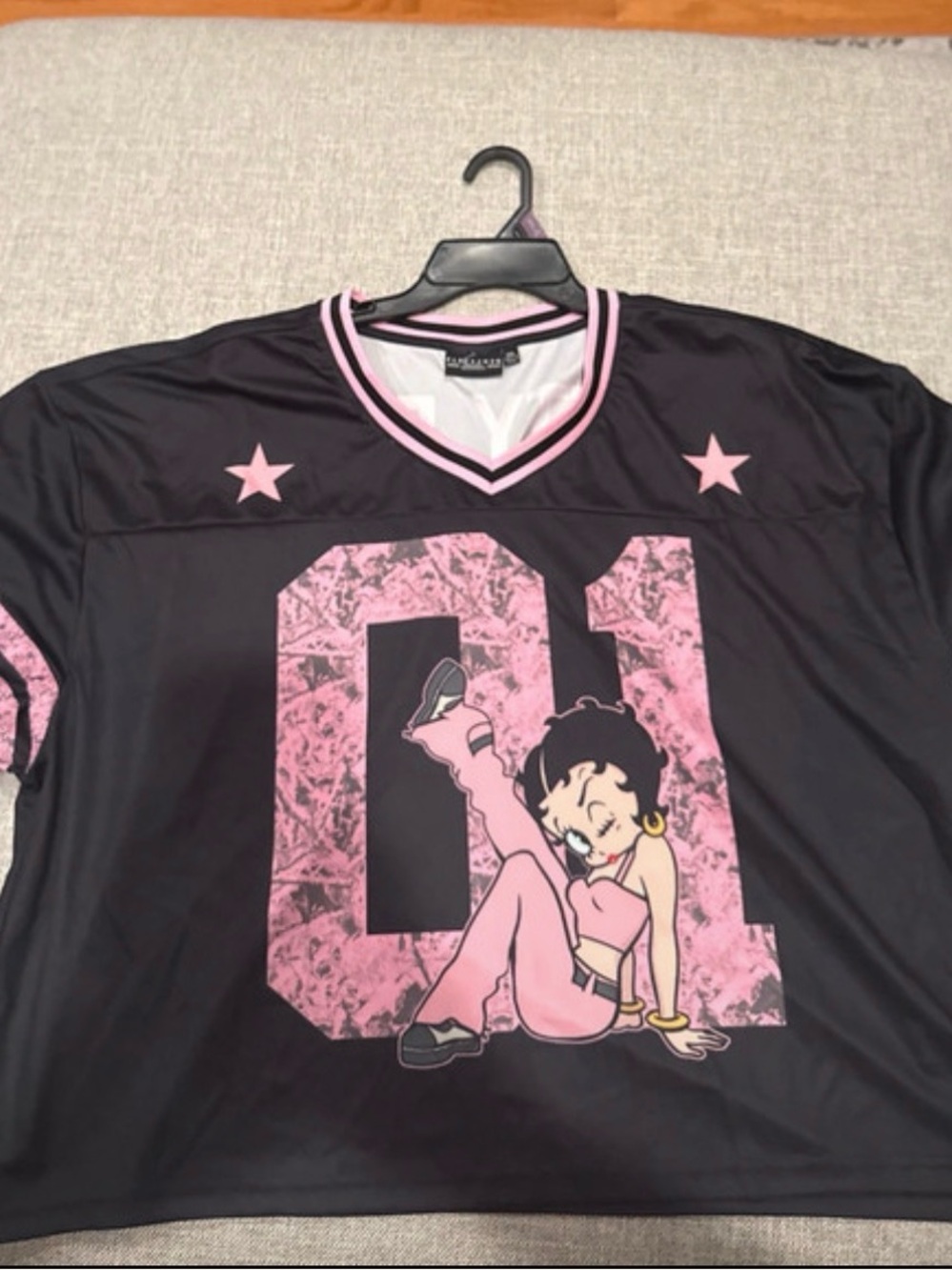 Betty Boop Black Jersey with Pink Graphic